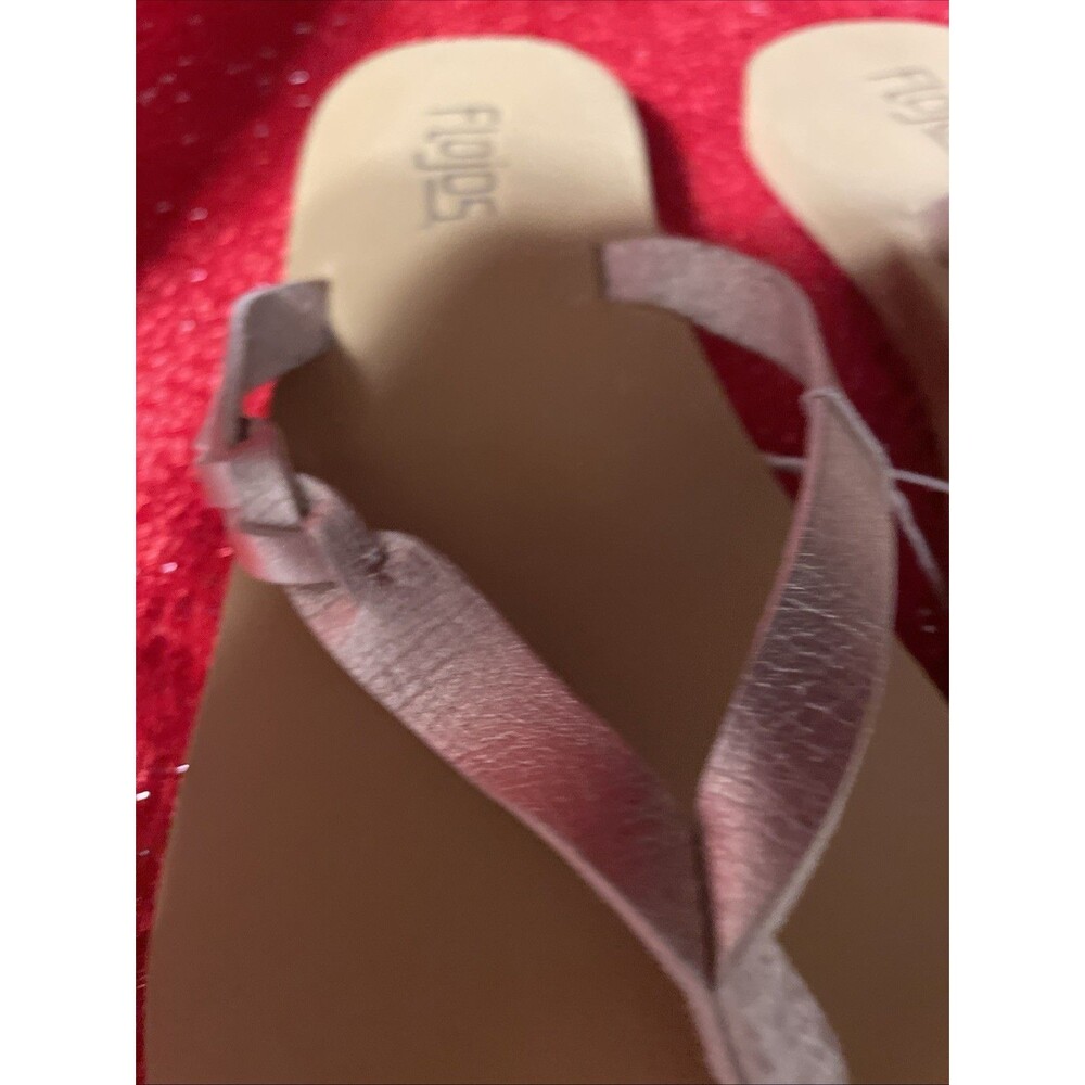 New NWT Womens Flojos Serenity Metallic Silver Brown Flip Flops Sandals 6 - Picture 4 of 8